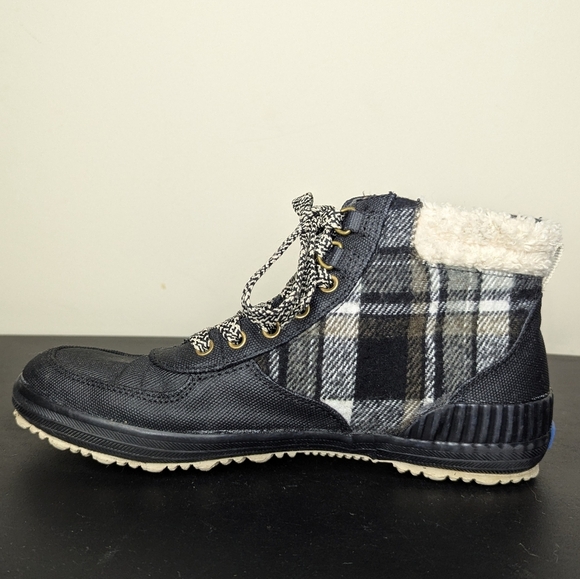 Keds Women's Scout III Rain Boot Water Resistant Insulated Black White Plaid 8 - Picture 8 of 10